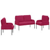 Sofa Sets with Cushion 3 pcs Wine Red 115 x 56 x 80 cm Plywood 3406221