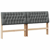Upholstered Headboard Dark Grey 200 cm Solid Pine Wood 879320
