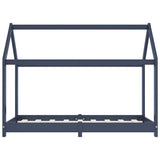 Kids Bed Frame Grey Solid Pine Wood 80x160 cm 283353