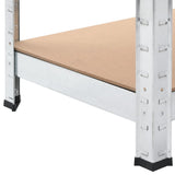 5-Layer Storage Shelf Silver Steel&Engineered Wood 152882