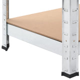5-Layer Storage Shelf Silver Steel&Engineered Wood 152882