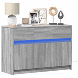 TV Cabinet with LED Grey Sonoma 91x34x61 cm Engineered Wood 852185