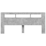 LED Headboard Concrete Grey 220x18.5x103.5 cm Engineered Wood 837375