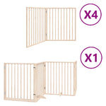 Dog Gate with Door Foldable 12 Panels 960 cm Poplar Wood 3155560