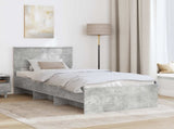 Bed Frame Concrete Grey 120 x 123 cm Engineered Wood 3408882