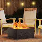 Fire Pit Black 60 x 60 x 30 cm Steel 858926