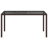 Garden Table Brown 150 x 90 x 75 cm Poly Rattan 362539
