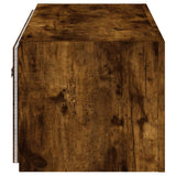 TV Wall Cabinet with LED Lights Smoked Oak 100x35x31 cm 837299