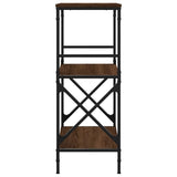 Bookcase 3-Tier Brown Oak 59x35x90.5 cm Engineered Wood 837616