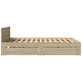 Bed Frame with Headboard without Mattress Sonoma Oak 150x200 cm King Size 3295557