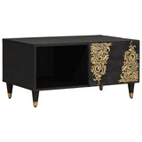 Coffee Table Black 80 x 50 x 40 cm Solid Mango Wood 4018812