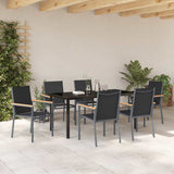 Garden Dining Set 7 pcs Black Powder-coated Steel 3379090