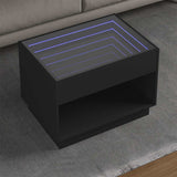 Coffee Table with Infinity LED Black 70x50x50 cm 847659