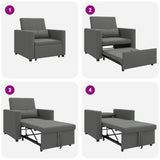 Pull out Sofa Bed Single Dark grey 90 x 165 x 87 cm Fabric 42002685