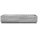 Bed Frame with LED without Mattress Grey Sonoma 75x190 cm Small Single 3209672