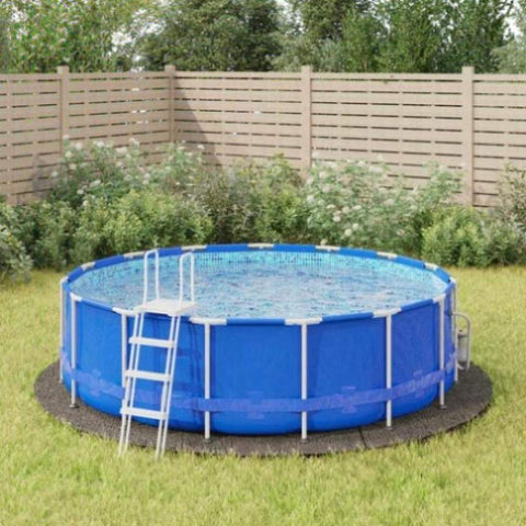 ZNTS Pool Ground Cloth Light Grey Ø396 cm Polyester Geotextile 94218
