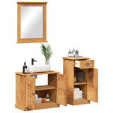 Bathroom Furniture Set VIGO 3 pcs Honey Brown Solid Pine Wood 3328543