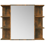 Bathroom Mirror Cabinet Smoked Oak 80x20.5x64 cm Engineered Wood 815522