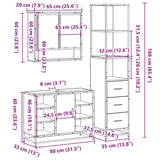 3 Piece Bathroom Furniture Set Grey Sonoma Engineered Wood 3301183