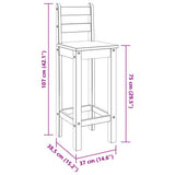Bar Chairs 2 pcs White Solid Wood Pine 4005695