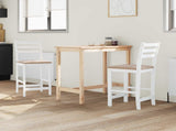 Dining Chairs 2 pcs White 40 x 47.5 x 99.5 cm Solid Rubber Wood 42020472