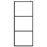 Walk-in Shower Wall with Clear ESG Glass Black 90x195 cm 149149