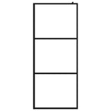 Walk-in Shower Wall with Clear ESG Glass Black 90x195 cm 149149