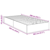 Ottoman Bed Frame Smoked Oak 80.5 x 200 cm Engineered Wood 3409265