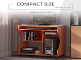 Multi-Storage Compact Work Desk, with Wheels - Cherry Wood Colour T3398P343495