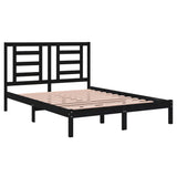 Bed Frame without Mattress Black 140x190 cm Solid Wood Pine 3104332