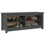 Shoe Bench Grey 110x38x45.5 cm Solid Wood Pine 813776