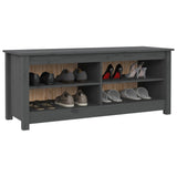 Shoe Bench Grey 110x38x45.5 cm Solid Wood Pine 813776