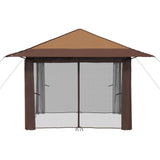 Gazebo with 4 Sidewalls 3.3 x 3.3 m Beige and Brown 42036813