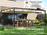 4 x 3 m Pergola, with Sliding Canopy - Cream T3398P318782