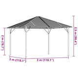 Gazebo with Roof 3x3 m Anthracite 315247