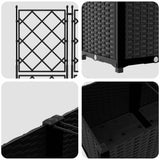 Garden Planter 3 pcs Black 80 x 80 x 143 cm PP 42002841