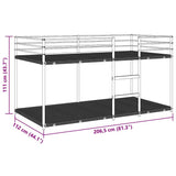 Bunk Bed without Mattress White 107x203 cm Steel 4019887