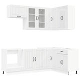 Kitchen Unit LUCCA 8 pcs High Gloss White Engineered Wood 3438471