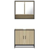 2 Piece Bathroom Furniture Set Sonoma Oak Engineered Wood 3300916