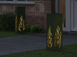 Solar LED Pathway Light 2 pcs Olive Green Cold Rolled Steel 879803
