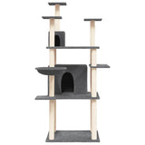 Cat Tree with Sisal Scratching Posts Dark Grey 166 cm 171725