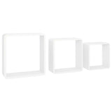 Wall Cube Shelves 3 pcs White MDF 323952