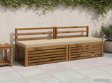 2-Piece Bench Cushions SOEST 2 pcs 100% Polyester Beige 949861