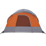 Family Tent Tunnel 8-Person Grey and Orange Waterproof 4009551