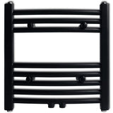 Black Bathroom Central Heating Towel Rail Radiator Curve 480x480mm 141912