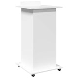 Lectern with Wheels & Drawer White 55x55x107 cm Engineered Wood 848024