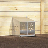 ZNTS Chicken Nesting Box with 2 Compartments Galvanized Silver Metal 864348