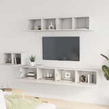 5 Piece TV Cabinet Set White Engineered Wood 3114430