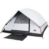 Camping Tent Dome 4-Person White Blackout Fabric Waterproof 94702