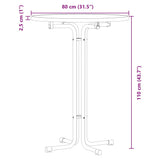 ZNTS Dining Table White Ø80x110 cm Engineered Wood and Steel 4008304